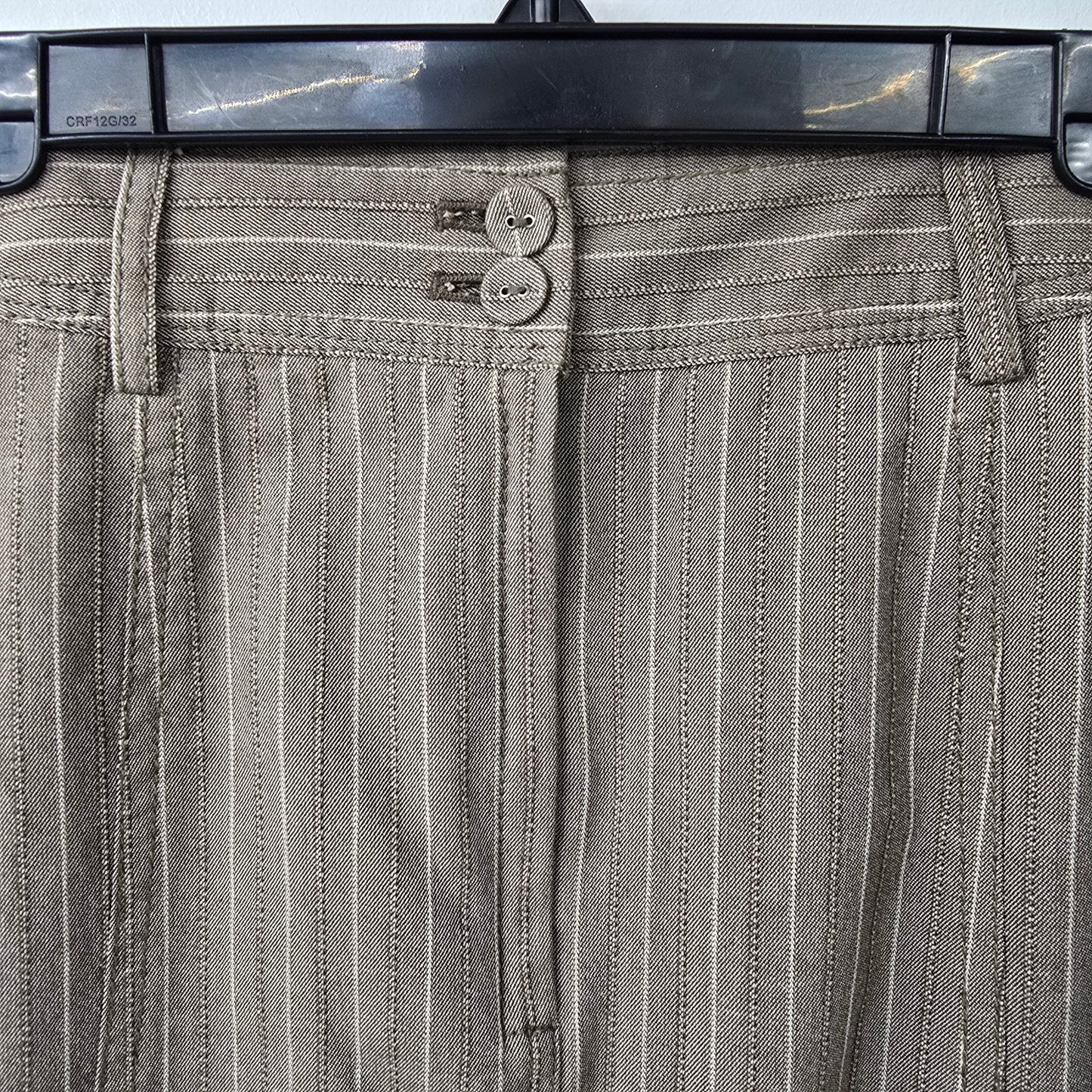 Eric Alexandre Brown Cotton Pin Stripe Midi Skirt Size 4