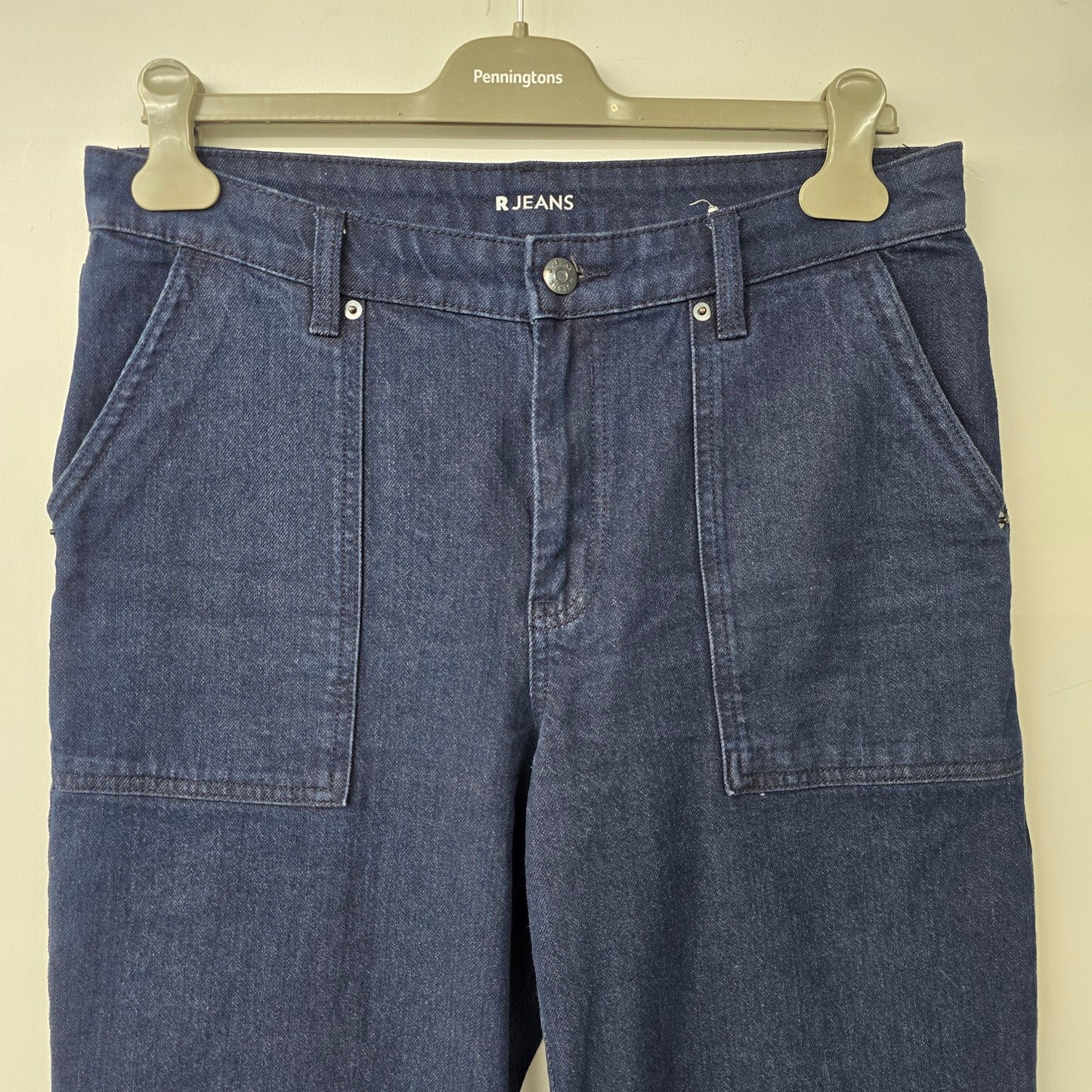 R Jeans Dark Denim Cargo Wide Leg Jeans Size 30