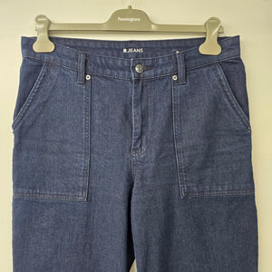R Jeans Dark Denim Cargo Wide Leg Jeans Size 30