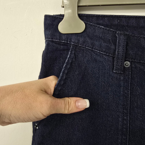 R Jeans Dark Denim Cargo Wide Leg Jeans Size 30