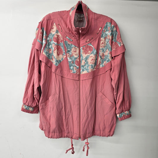 Vintage 90s TanJay Pink Floral Light Jacket Size M