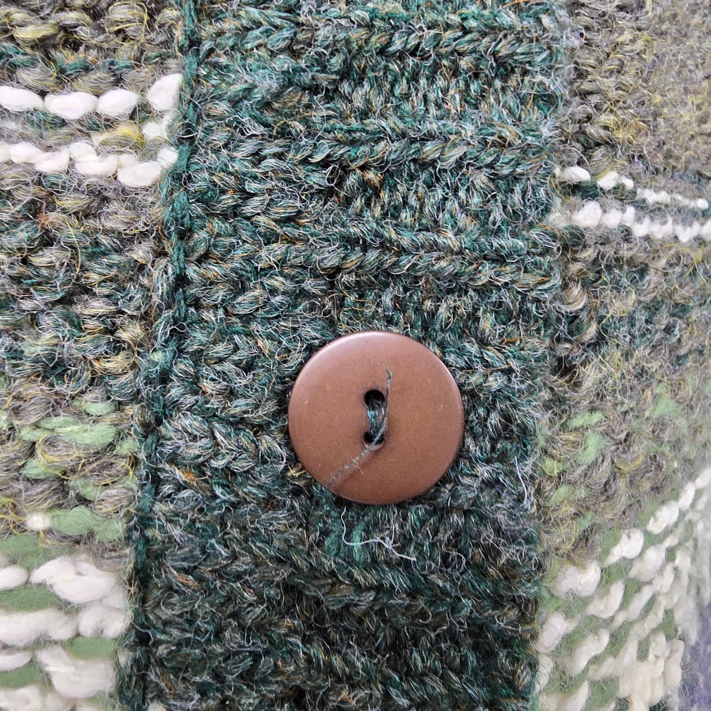 Vintage Handmade Blue Striped Knit Button Up Vest Size S/M