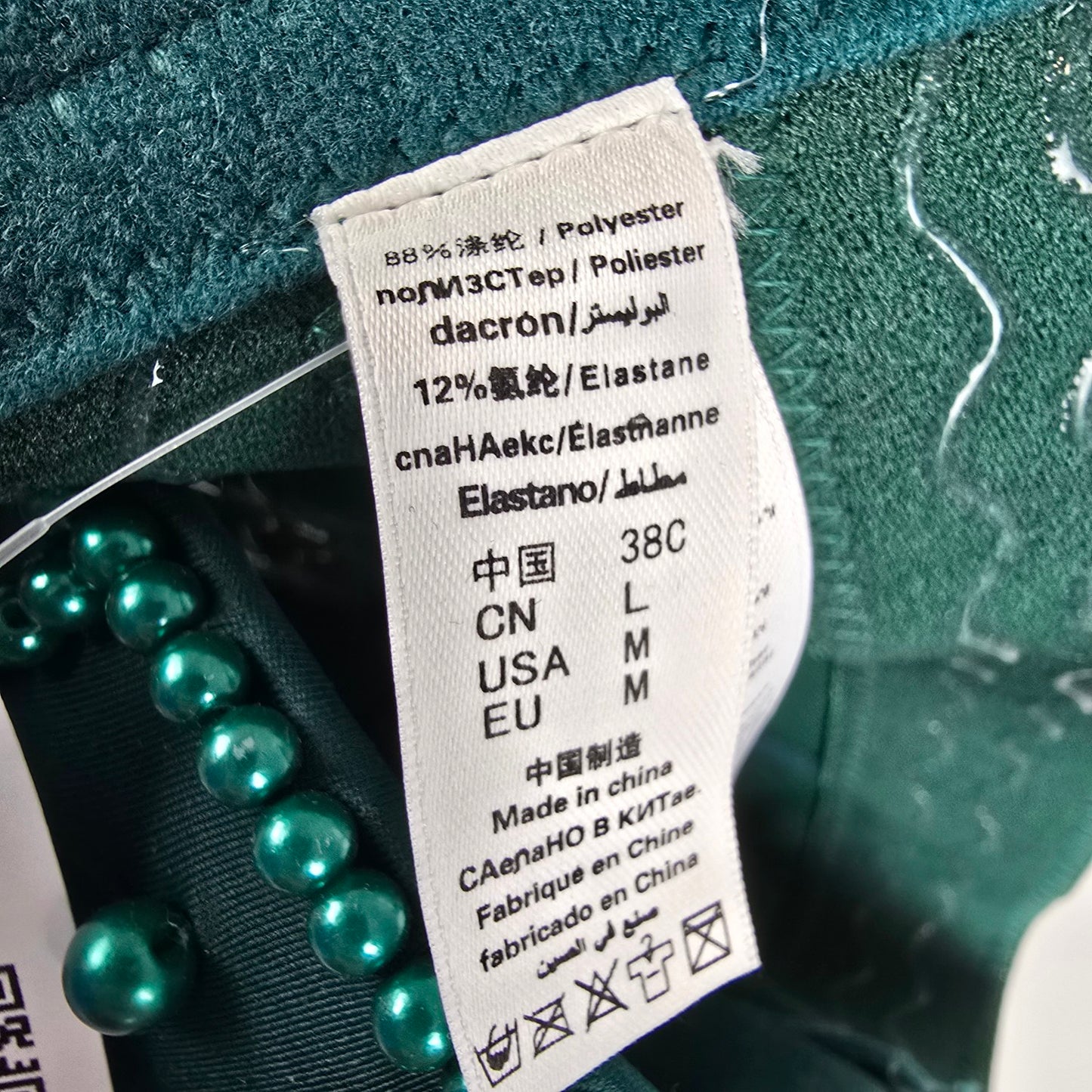 Green Beaded Bra Top Size M