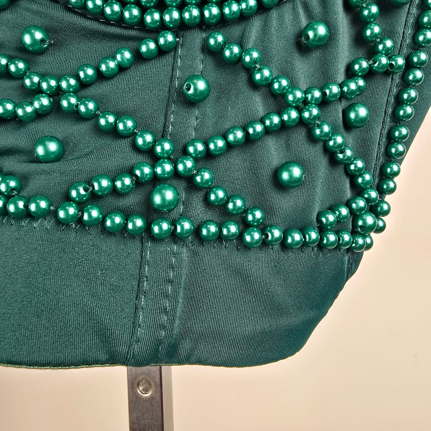 Green Beaded Bra Top Size M