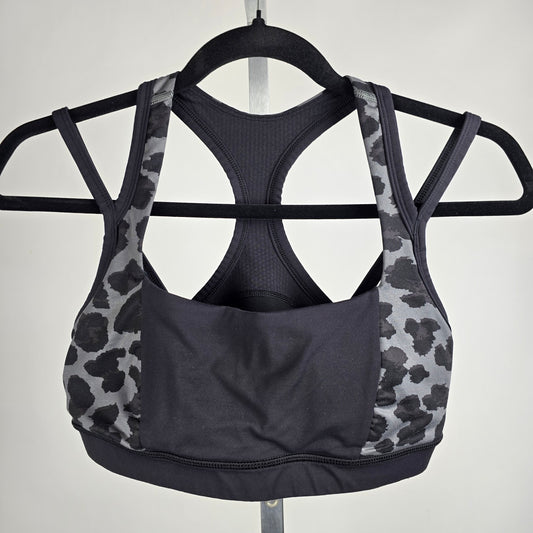 Lululemon Splendour Bra Black & Grey Animal Print Size 8