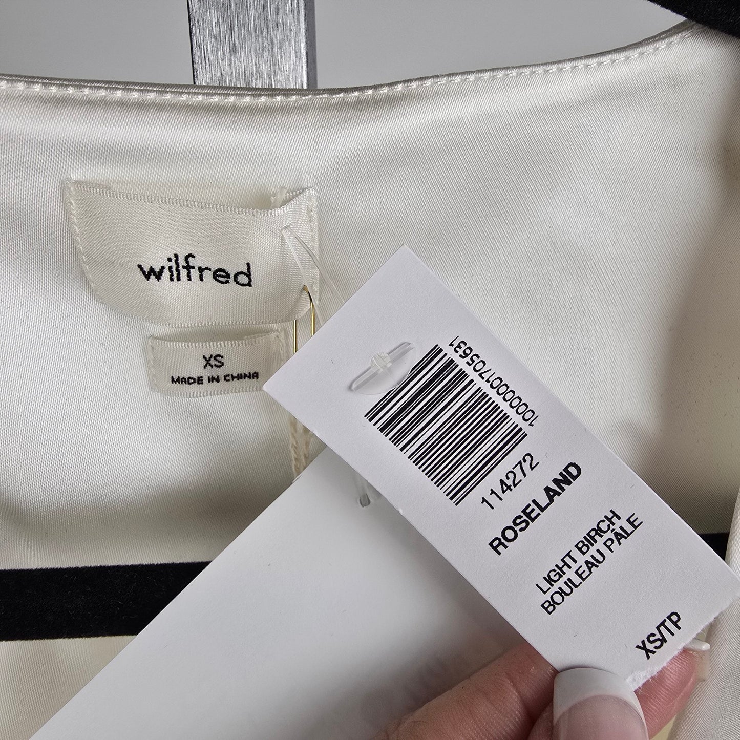 Wilfred Roseland Light Birch White Satin Bustier Top Size XS