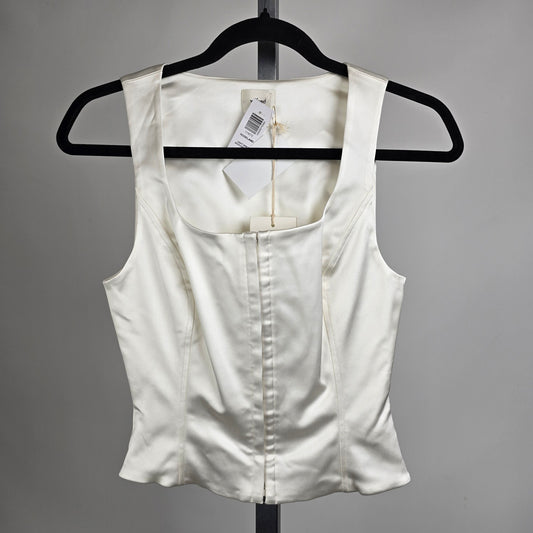 Wilfred Roseland Light Birch White Satin Bustier Top Size XS