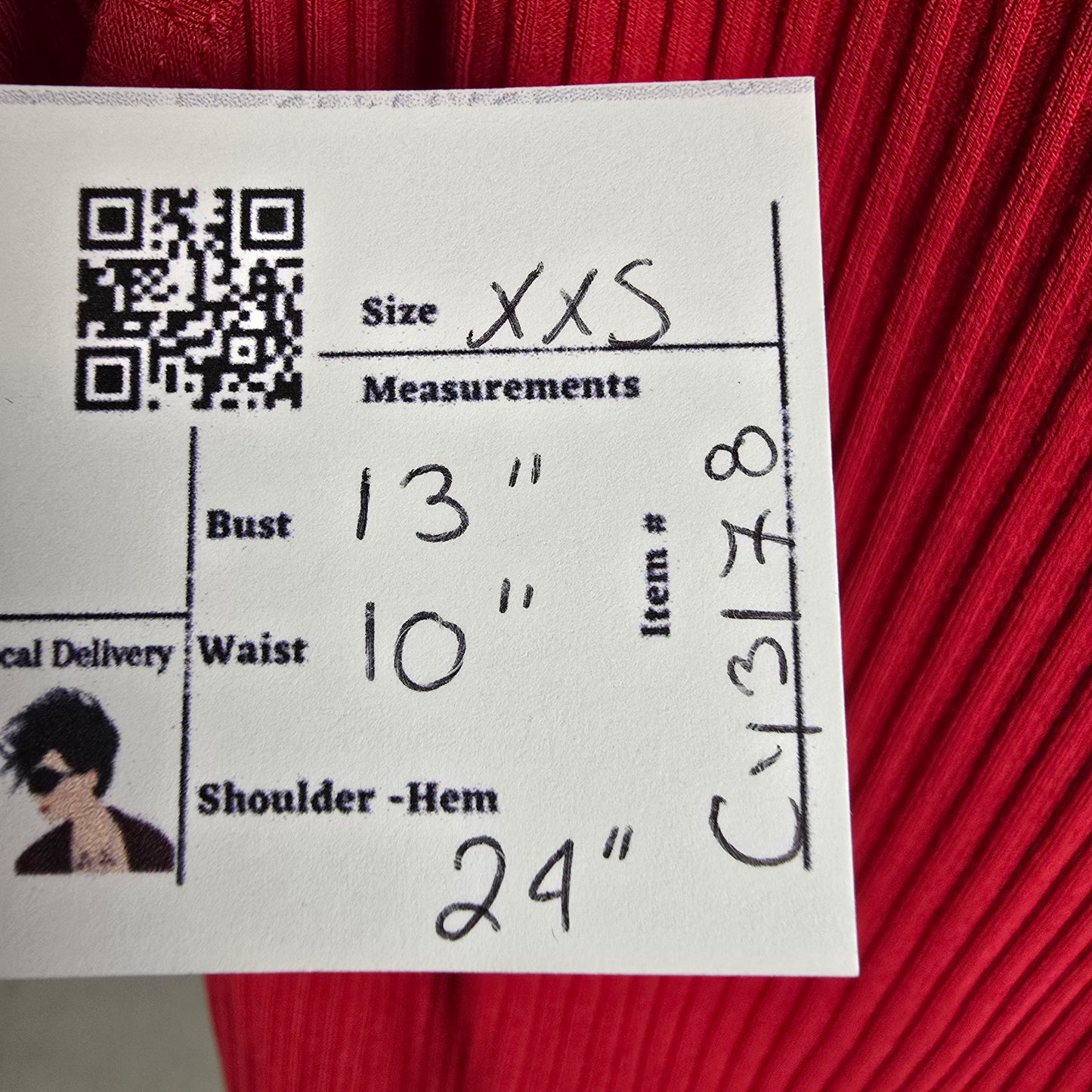 Wilfred Red Ribbed Sleeveless Bodysuit Size XXS