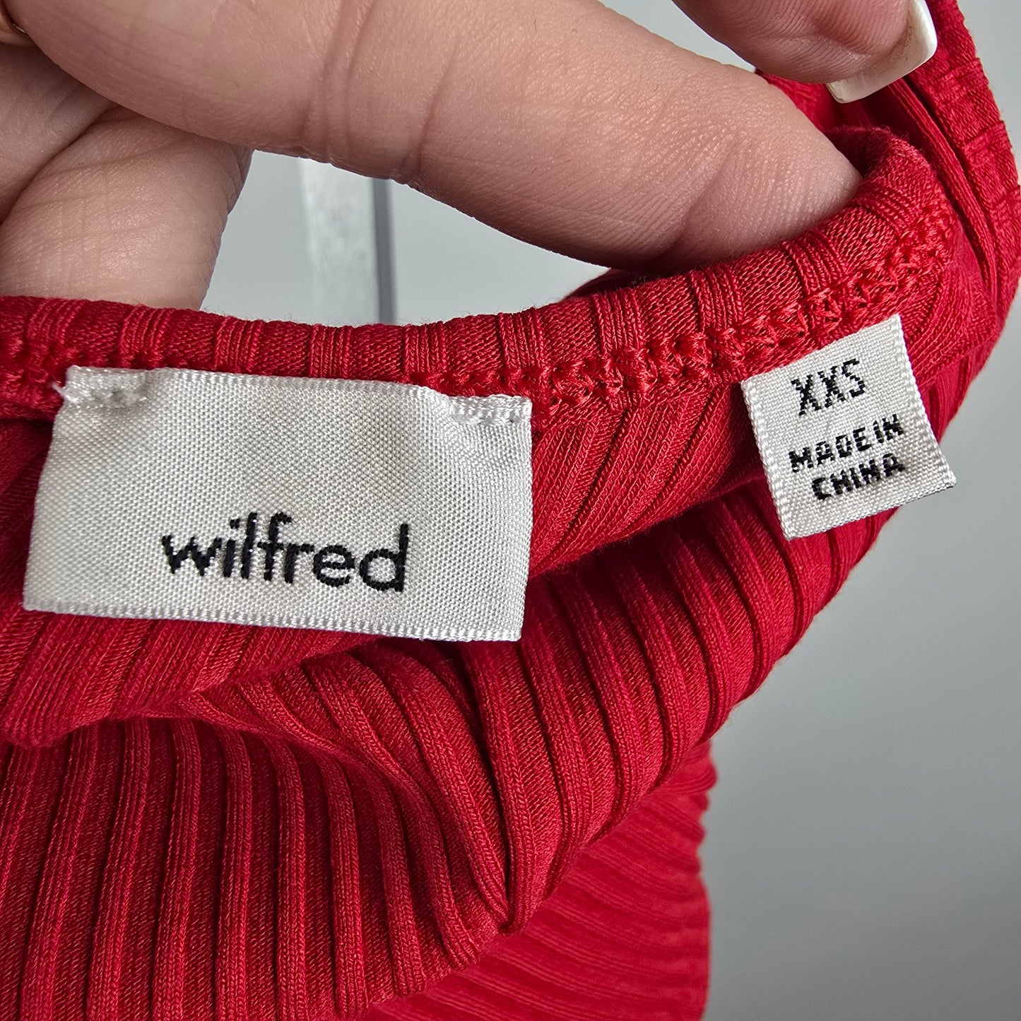 Wilfred Red Ribbed Sleeveless Bodysuit Size XXS