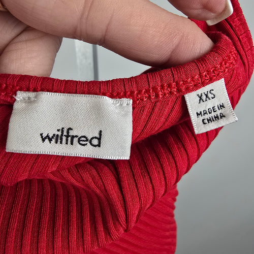 Wilfred Red Ribbed Sleeveless Bodysuit Size XXS