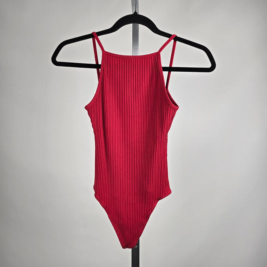 Wilfred Red Ribbed Sleeveless Bodysuit Size XXS