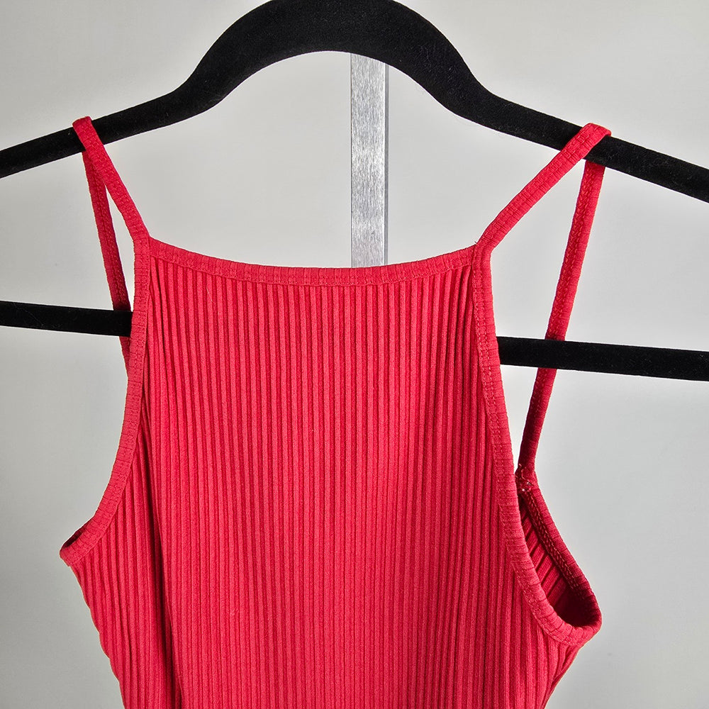 Wilfred Red Ribbed Sleeveless Bodysuit Size XXS