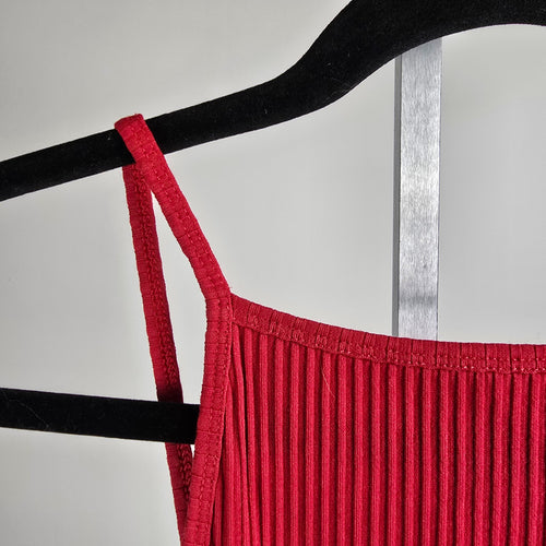Wilfred Red Ribbed Sleeveless Bodysuit Size XXS
