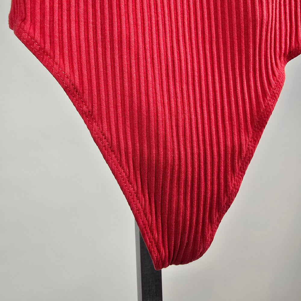 Wilfred Red Ribbed Sleeveless Bodysuit Size XXS