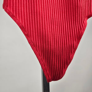 Wilfred Red Ribbed Sleeveless Bodysuit Size XXS