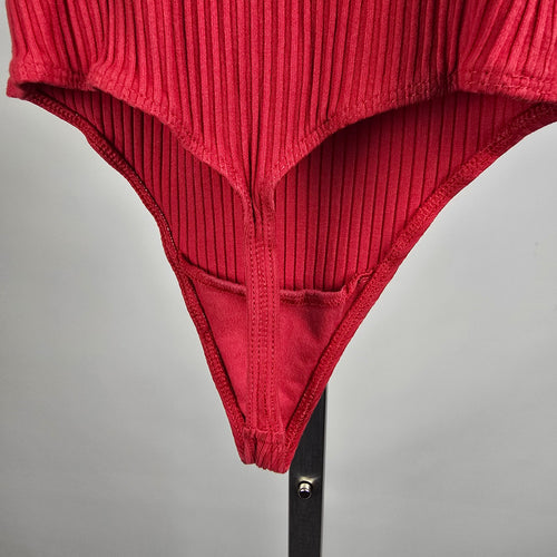 Wilfred Red Ribbed Sleeveless Bodysuit Size XXS