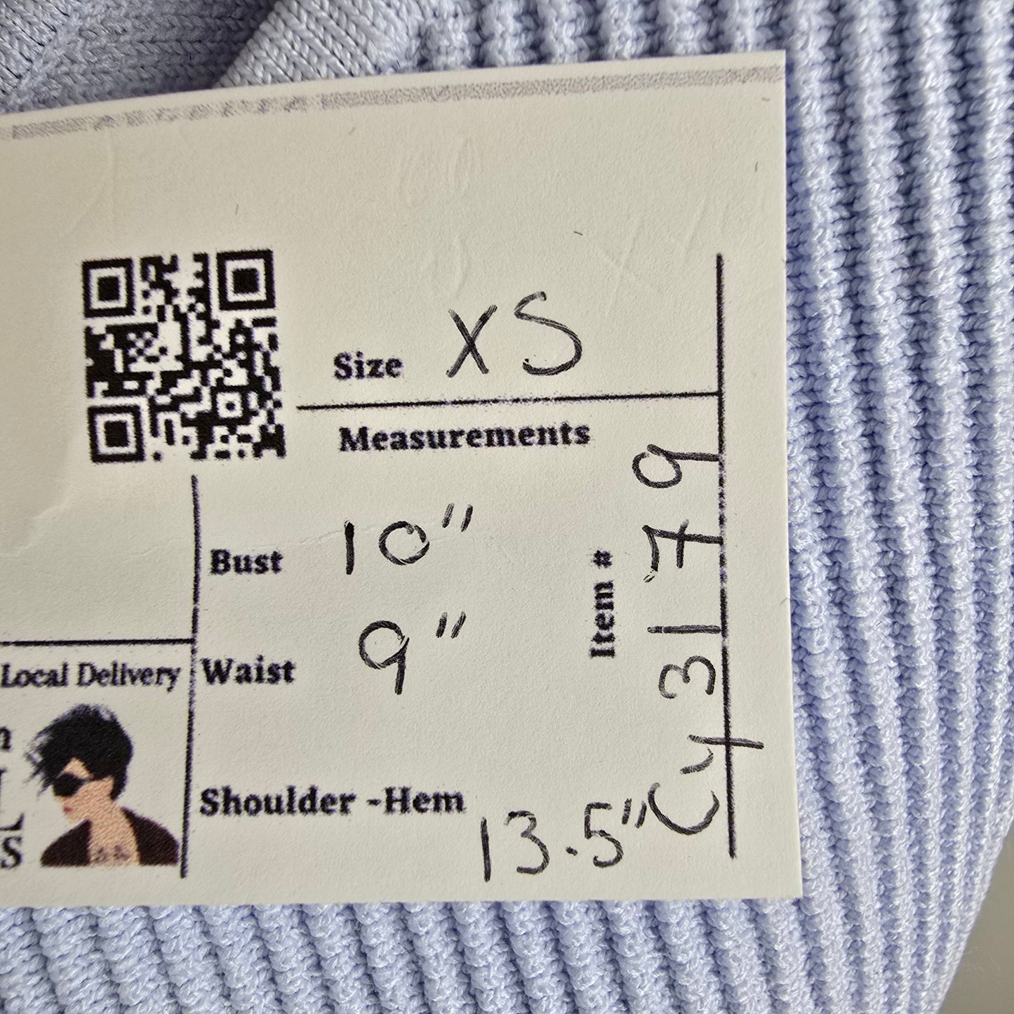 Babaton One Shoulder Baby Blue Skulpt Knit Top Size XS