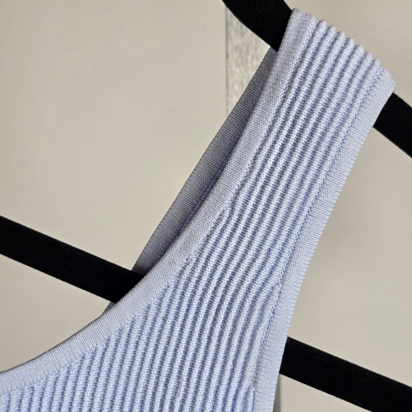 Babaton One Shoulder Baby Blue Skulpt Knit Top Size XS