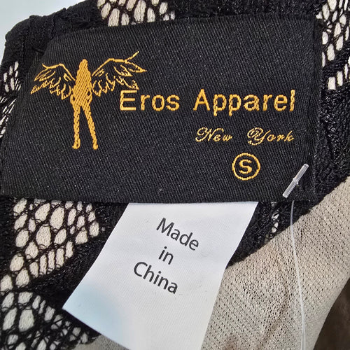 Eros Apparel Black Floral Peplum Top Size S