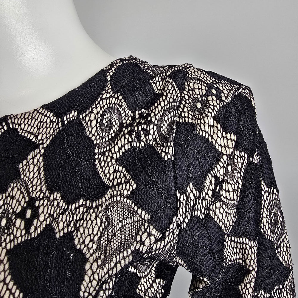 Eros Apparel Black Floral Peplum Top Size S