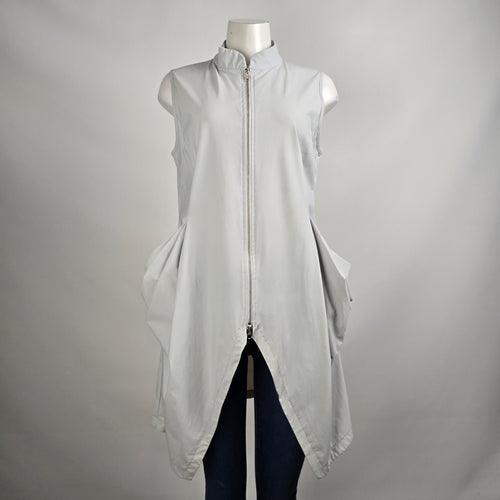 Mythique Grey Zip Up Long Vest Size L
