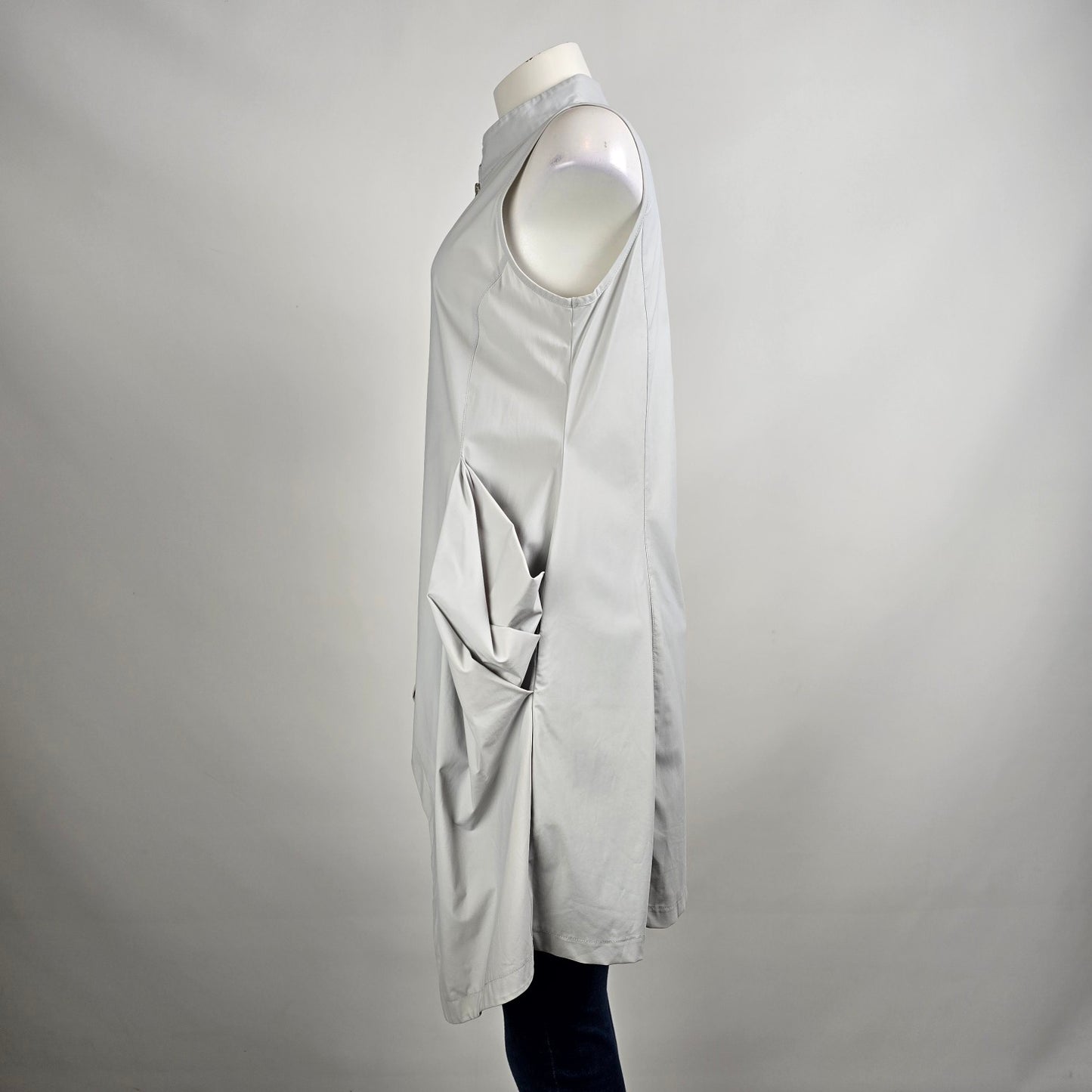 Mythique Grey Zip Up Long Vest Size L