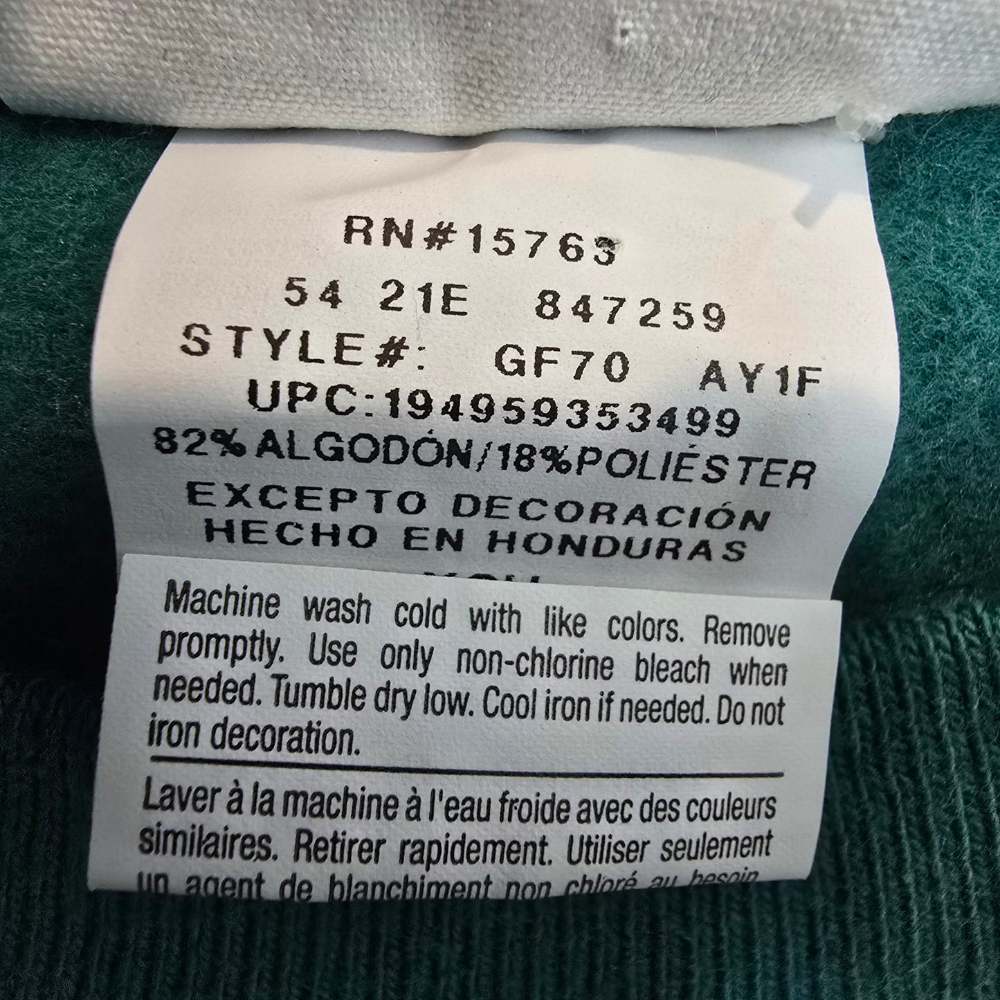 Vintage Champion Reverse Weave Cotton Green Sweatshirt Size XS