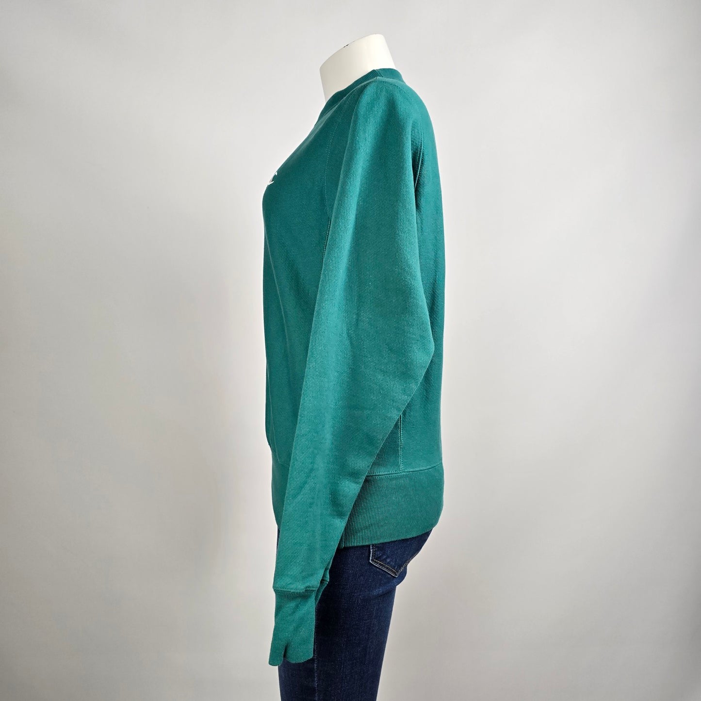 Vintage Champion Reverse Weave Cotton Green Sweatshirt Size XS