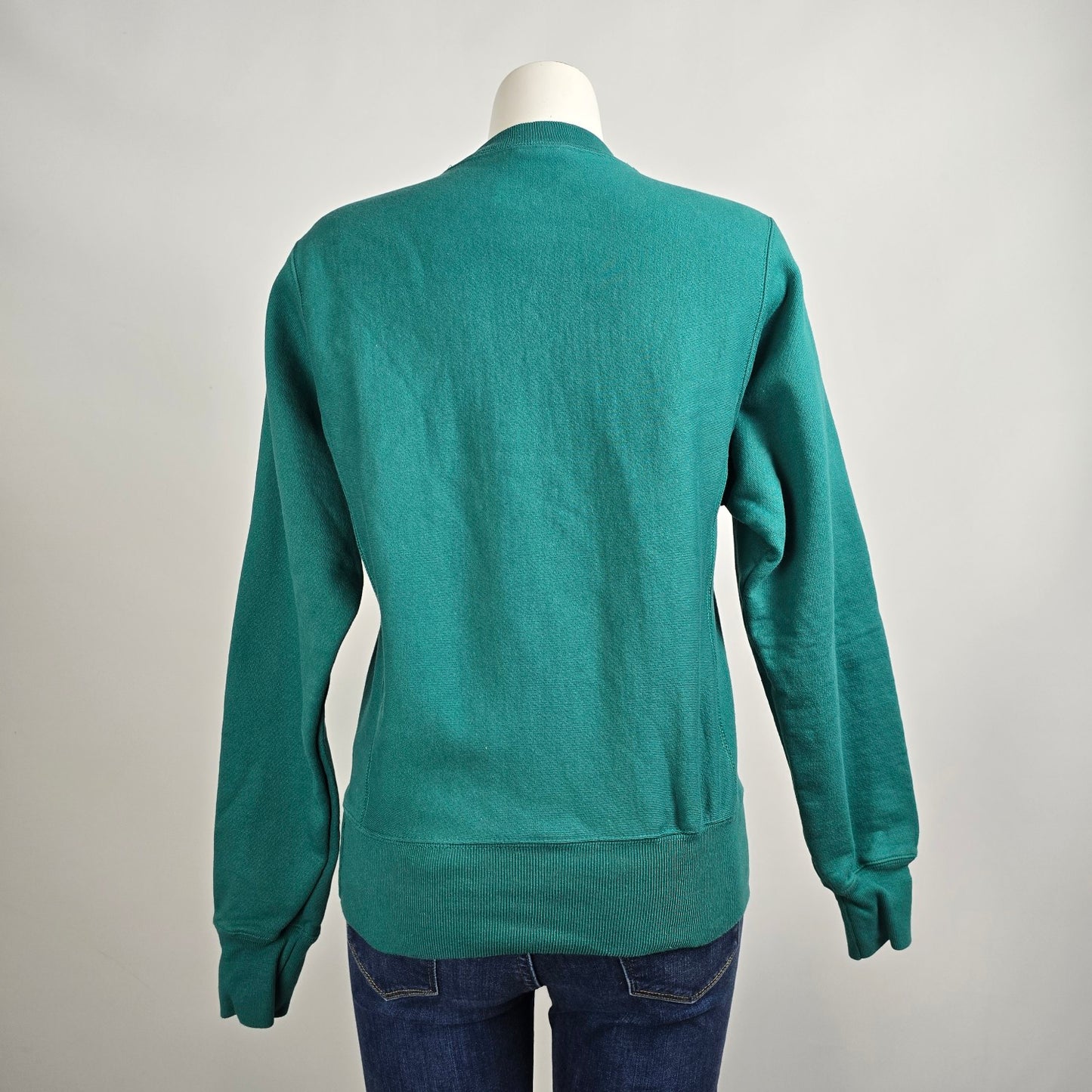 Vintage Champion Reverse Weave Cotton Green Sweatshirt Size XS