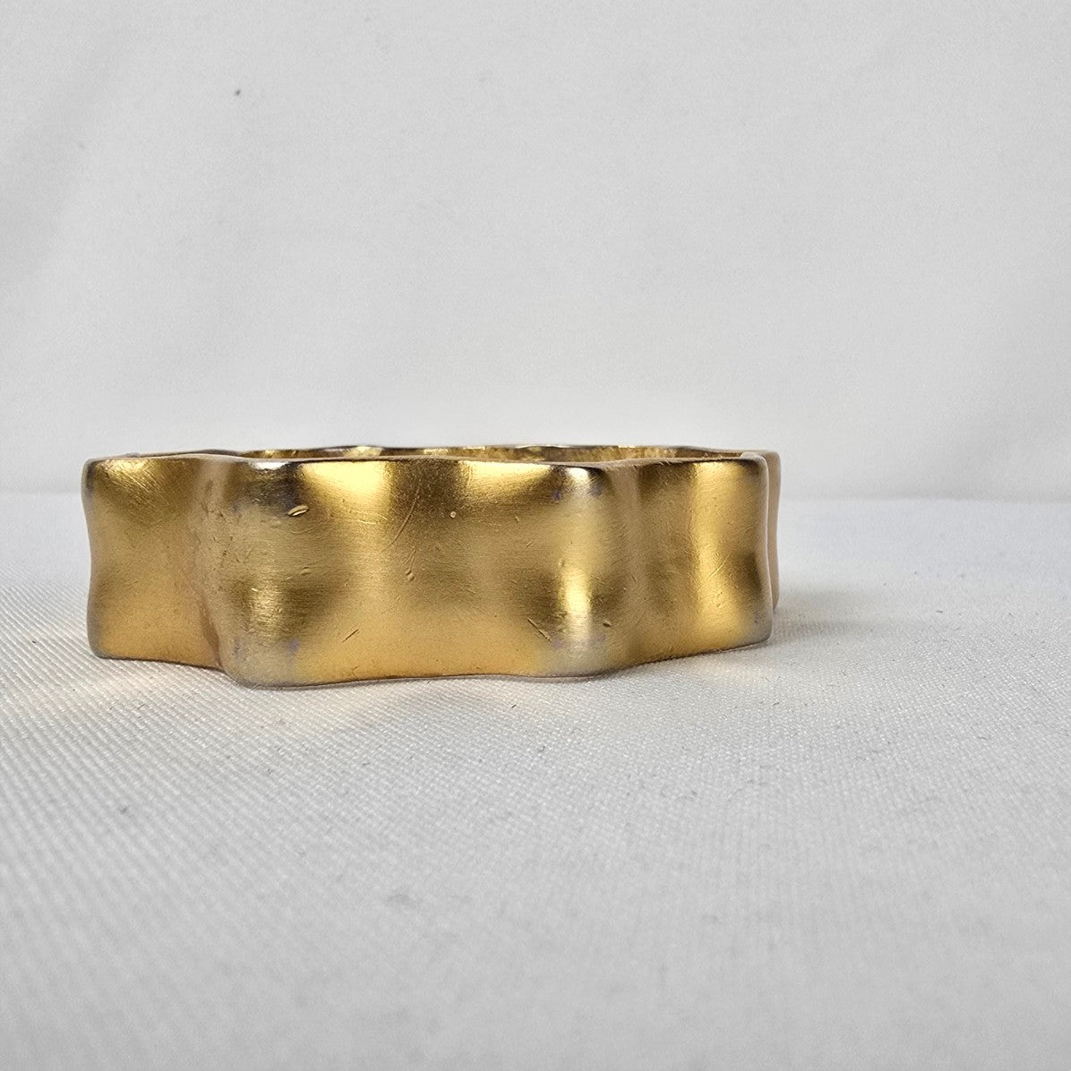 Gold Tone Wavy Bangle Bracelet