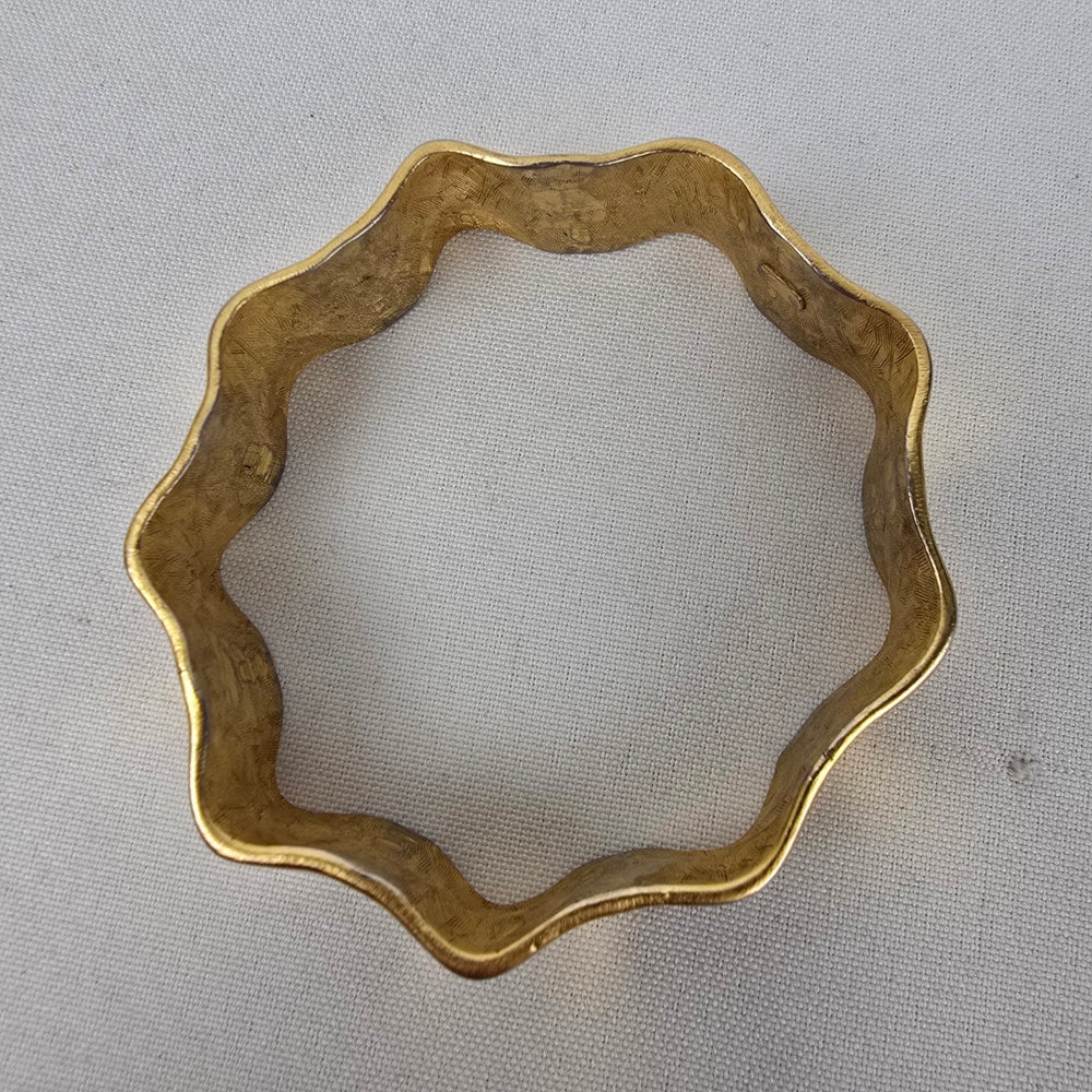 Gold Tone Wavy Bangle Bracelet