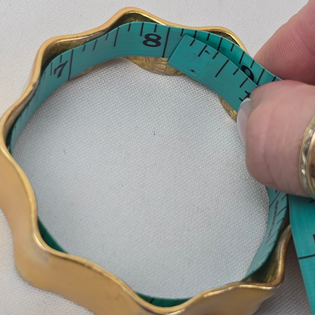 Gold Tone Wavy Bangle Bracelet