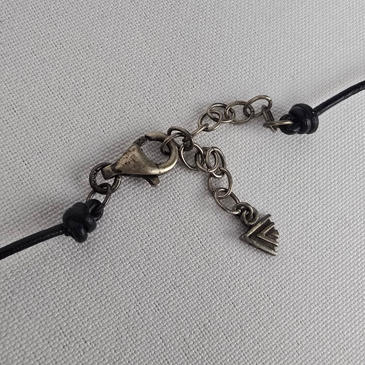 Silpada 925 Stirling Silver Amethyst Charm Leather Cord Necklace