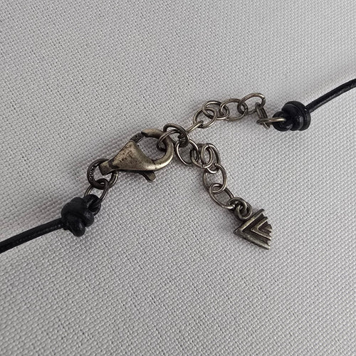 Silpada 925 Stirling Silver Amethyst Charm Leather Cord Necklace