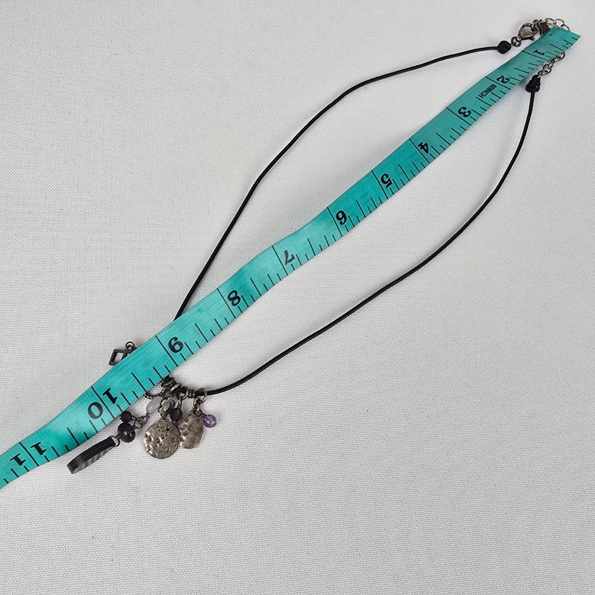 Silpada 925 Stirling Silver Amethyst Charm Leather Cord Necklace