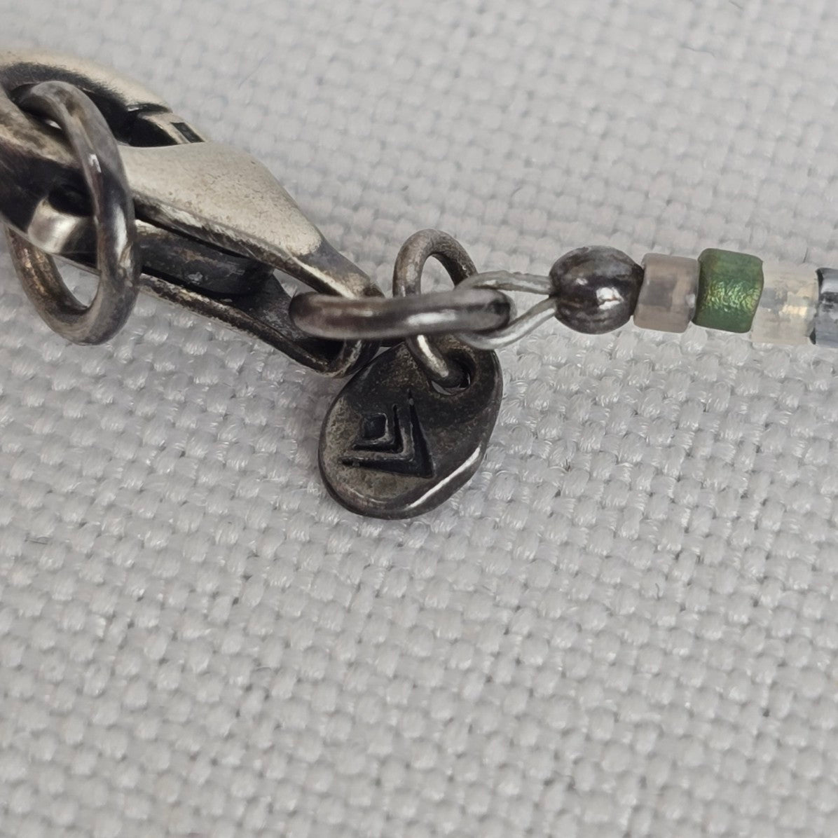 Silpada Sterling Silver Seed Bead Turquoise Pendant Delicate Necklace