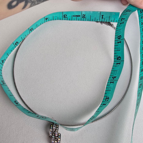 Fifth Avenue Black Rhinestone Delicate Pendant Collar Necklace