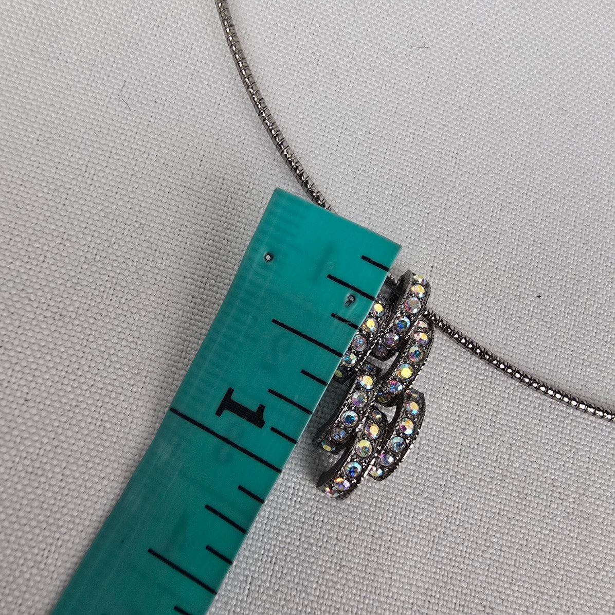 Fifth Avenue Black Rhinestone Delicate Pendant Collar Necklace