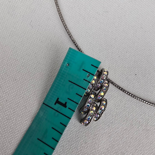 Fifth Avenue Black Rhinestone Delicate Pendant Collar Necklace