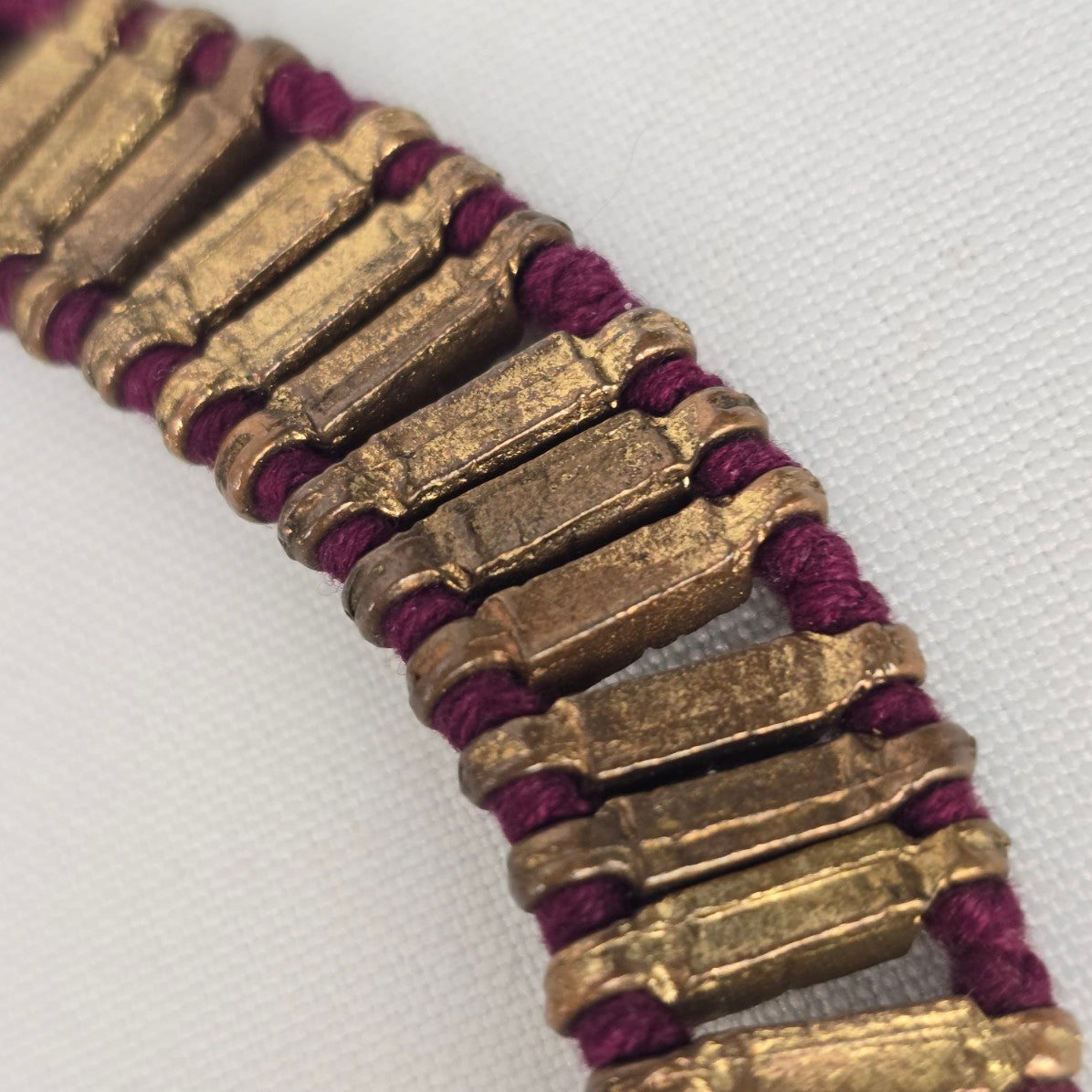 Orange Tassel Brown Metal Burgundy Statement Bell Collar Necklace