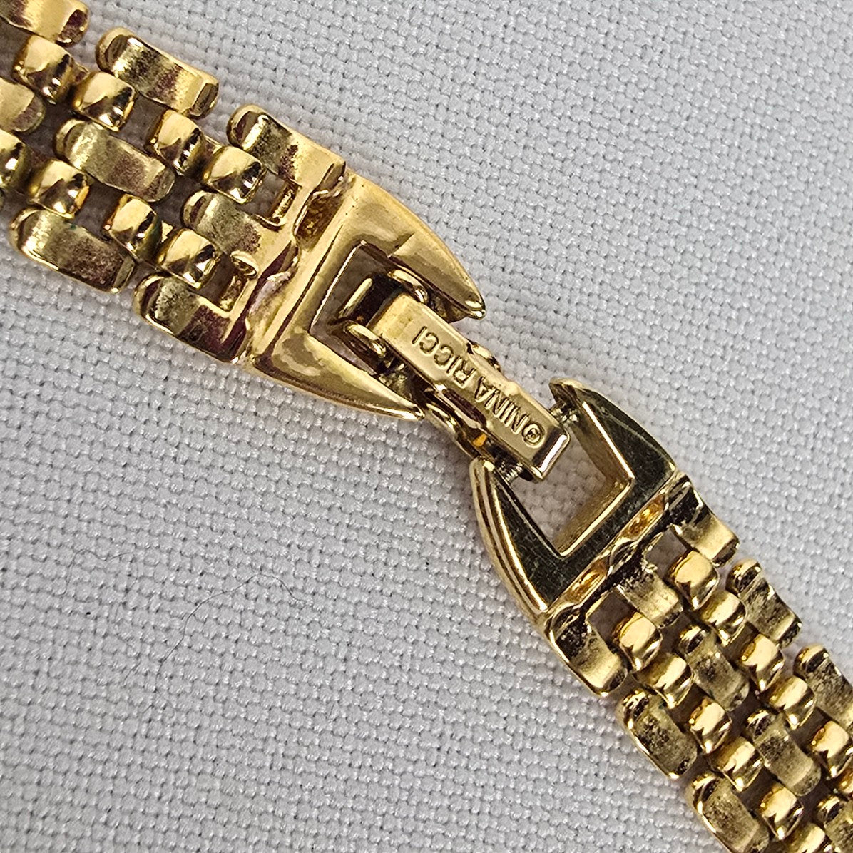 Vintage Nina Ricci Gold & Crystal Statement Collar Necklace