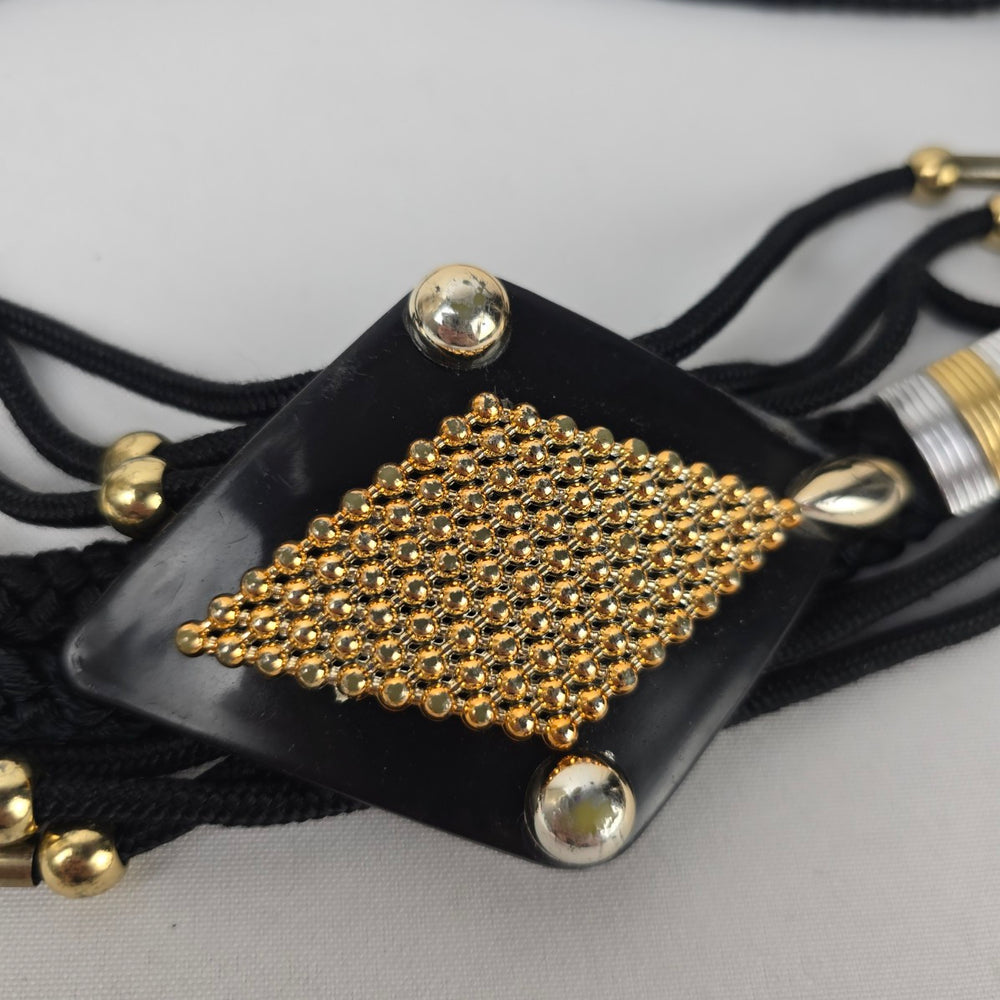 Vintage Toshiyo Black & Gold Statement Cord Belt Size S