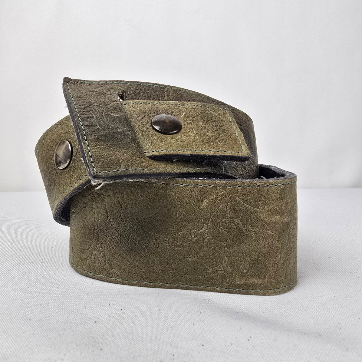 Vintage Lundstrom Green Leather Belt Size S/M