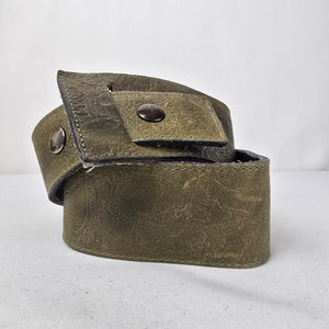 Vintage Lundstrom Green Leather Belt Size S/M