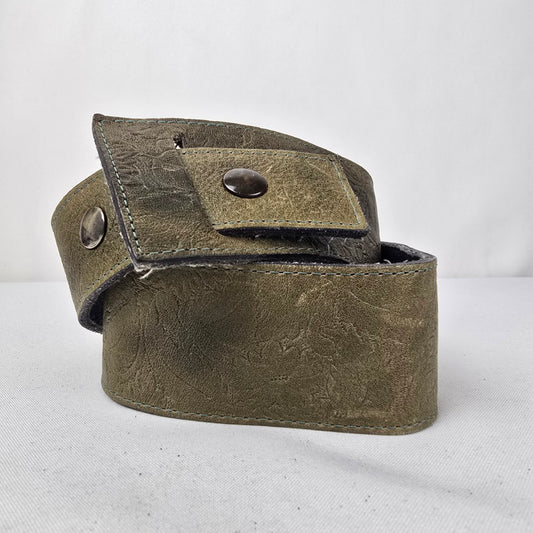 Vintage Lundstrom Green Leather Belt Size S/M