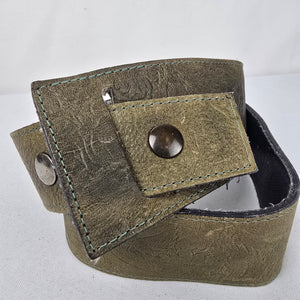 Vintage Lundstrom Green Leather Belt Size S/M