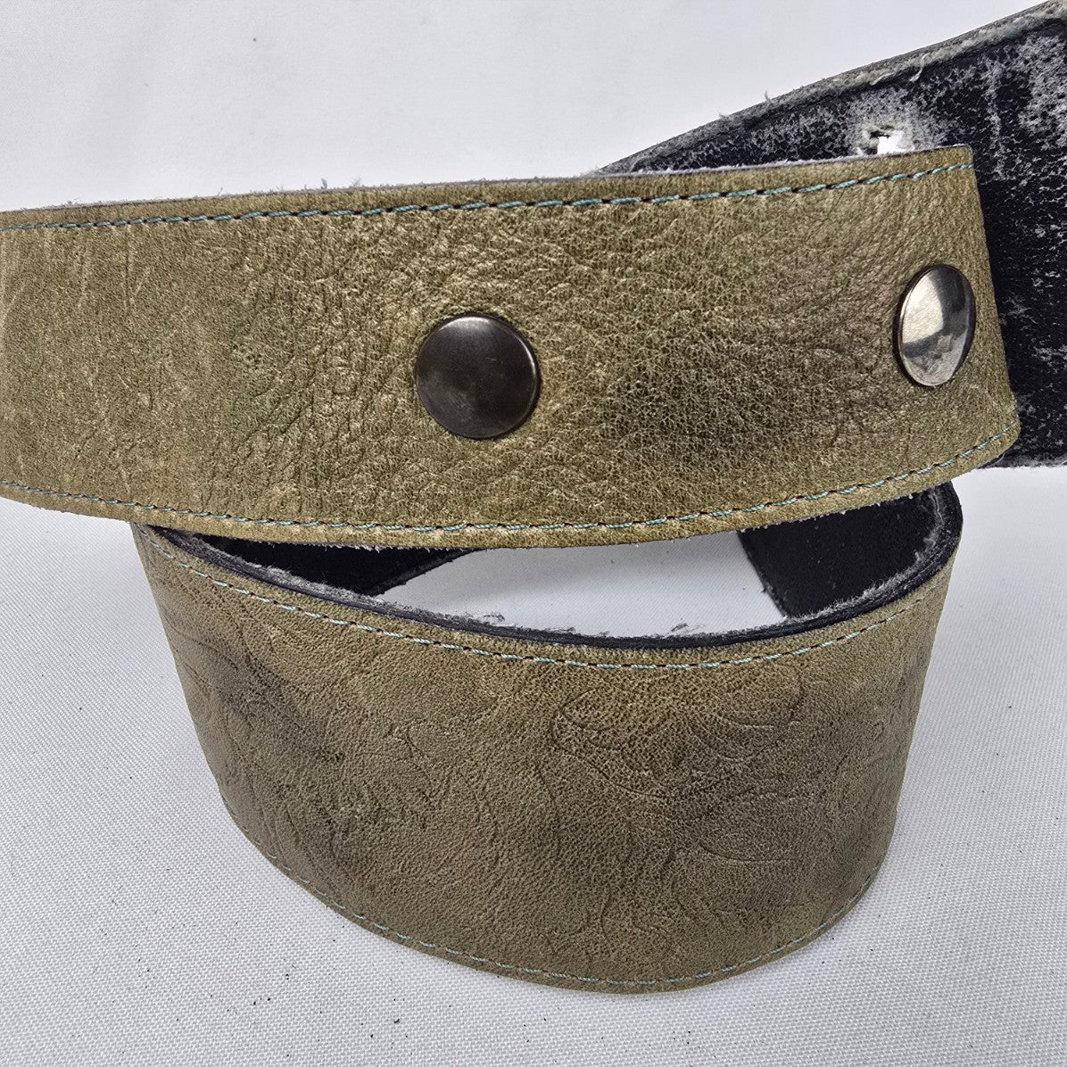 Vintage Lundstrom Green Leather Belt Size S/M