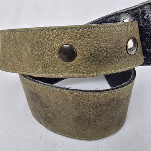 Vintage Lundstrom Green Leather Belt Size S/M