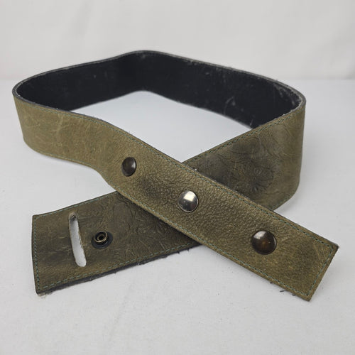 Vintage Lundstrom Green Leather Belt Size S/M