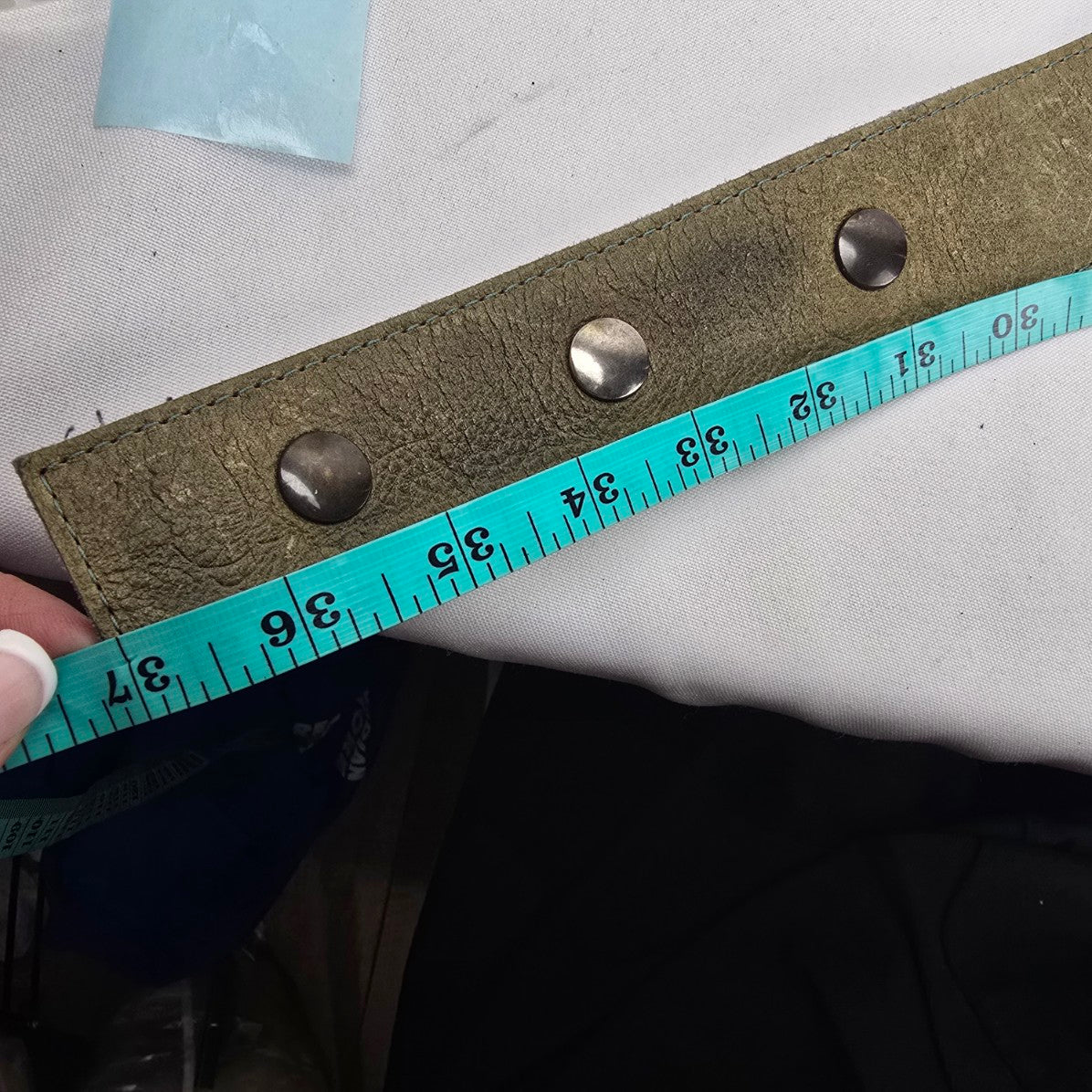 Vintage Lundstrom Green Leather Belt Size S/M